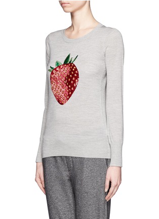 Front View - Click To Enlarge - MARKUS LUPFER - Strawberry sequin sweater