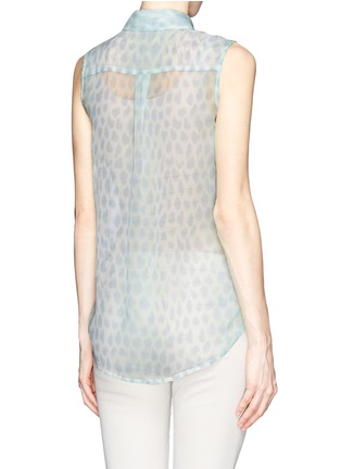 Back View - Click To Enlarge - EQUIPMENT - Slim Signature leopard print sleeveless silk shirt