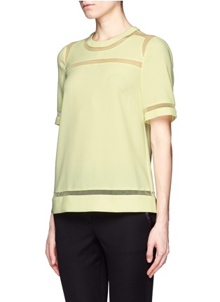 Front View - Click To Enlarge - WHISTLES - Lori mesh trim short-sleeve top