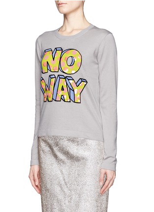 Front View - Click To Enlarge - MARKUS LUPFER - Grace 'No Way' sequin intarsia sweater
