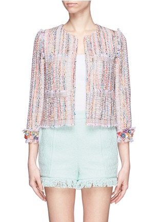 Main View - Click To Enlarge - MSGM - Tweed fringed jacket