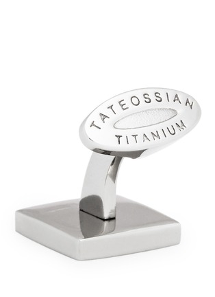 Detail View - Click To Enlarge - TATEOSSIAN - Blue gold stone cufflinks