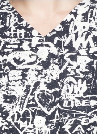 Detail View - Click To Enlarge - CARVEN - Engraving print wool crepe jacket