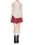 Main View - Click To Enlarge - CARVEN - Wool sweater combo dress with taffeta skirt