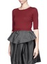Front View - Click To Enlarge - CARVEN - Taffeta hem wool sweater