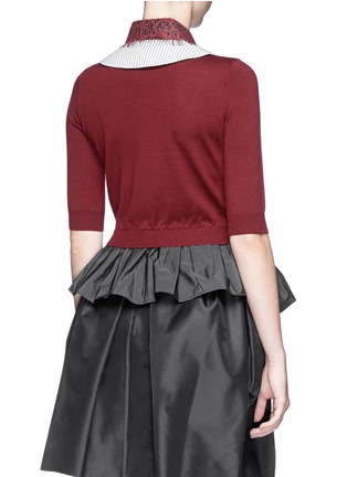 Back View - Click To Enlarge - CARVEN - Stripe poplin lace collar