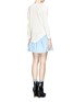 Back View - Click To Enlarge - CARVEN - Wool sweater combo dress with taffeta skirt