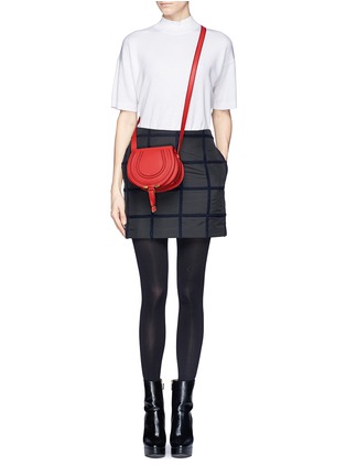 Figure View - Click To Enlarge - CHLOÉ - 'Marcie' small leather crossbody saddle bag