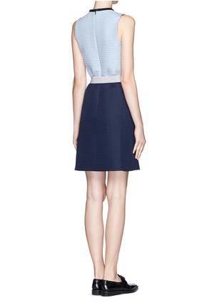 Back View - Click To Enlarge - VICTORIA, VICTORIA BECKHAM - Quilted crepe colourblock dress