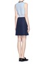 Back View - Click To Enlarge - VICTORIA, VICTORIA BECKHAM - Quilted crepe colourblock dress