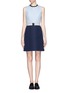 Main View - Click To Enlarge - VICTORIA, VICTORIA BECKHAM - Quilted crepe colourblock dress