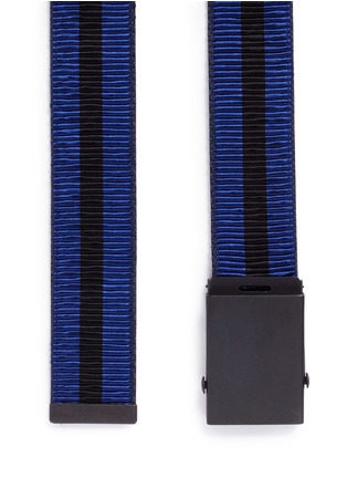 Detail View - Click To Enlarge - HAIDER ACKERMANN - Stripe grosgrain ribbon leather belt