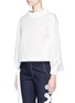 Front View - Click To Enlarge - ANGEL CHEN - Ruffle poplin top