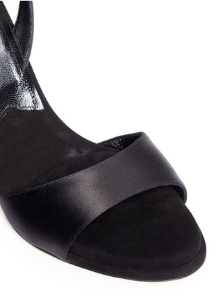 Detail View - Click To Enlarge - PAUL ANDREW - 'Clara' acetate heel satin strap sandals