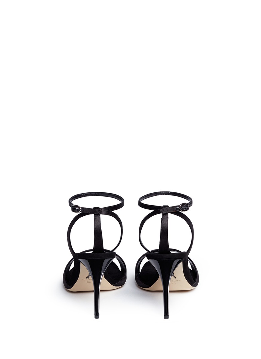 PAUL ANDREW 'Clara' acetate heel satin strap sandals