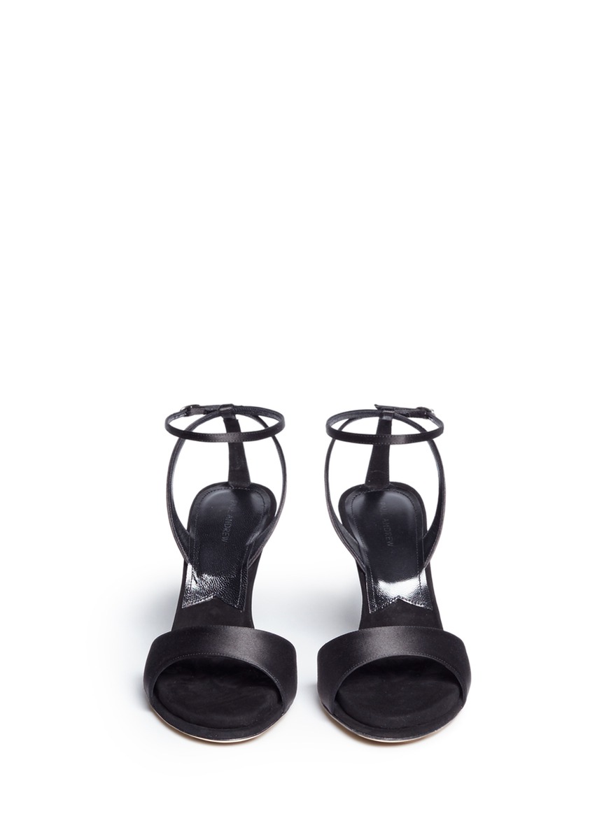 PAUL ANDREW 'Clara' acetate heel satin strap sandals