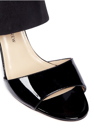 Detail View - Click To Enlarge - PAUL ANDREW - 'Paavo' suede and patent leather mules