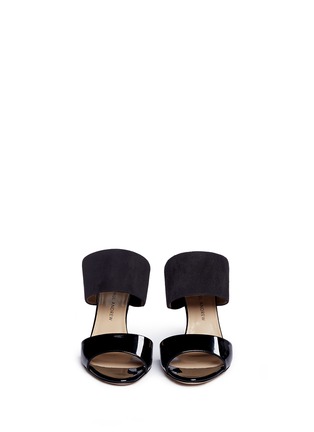 Front View - Click To Enlarge - PAUL ANDREW - 'Paavo' suede and patent leather mules