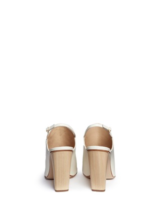 Back View - Click To Enlarge - PAUL ANDREW - 'Imari' wood effect heel slingback leather pumps