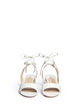 Front View - Click To Enlarge - PAUL ANDREW - 'Linnea' ankle tie leather sandals