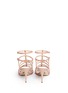 Back View - Click To Enlarge - PAUL ANDREW - 'Herringbone' caged suede and leather sandals