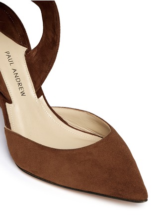 Detail View - Click To Enlarge - PAUL ANDREW - 'Tavla' ankle tie suede d'Orsay wedge pumps
