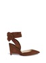 Main View - Click To Enlarge - PAUL ANDREW - 'Tavla' ankle tie suede d'Orsay wedge pumps