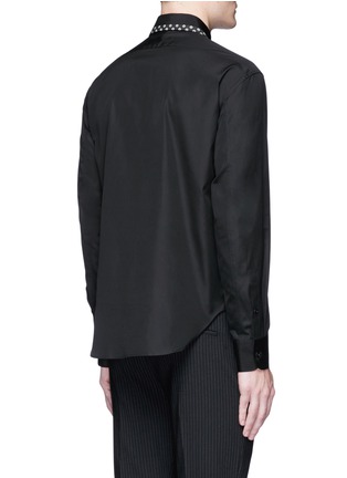 Back View - Click To Enlarge - ALEXANDER MCQUEEN - Diamond skull trim cotton shirt