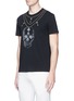 Front View - Click To Enlarge - ALEXANDER MCQUEEN - Skull necklace print organic cotton T-shirt