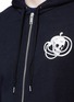Detail View - Click To Enlarge - ALEXANDER MCQUEEN - Skull embroidered organic cotton zip hoodie