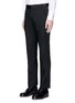 Front View - Click To Enlarge - ALEXANDER MCQUEEN - Ribbon trim wool-mohair hopsack pants