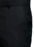 Detail View - Click To Enlarge - ALEXANDER MCQUEEN - Floral crest appliqué pinstripe pants