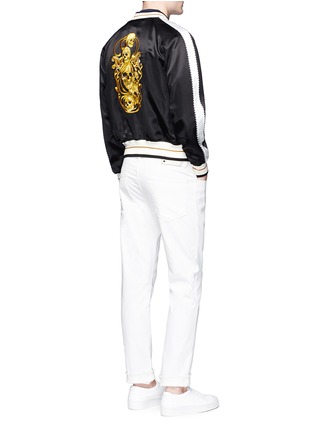 Figure View - Click To Enlarge - ALEXANDER MCQUEEN - Skull paisley embroidered satin souvenir jacket