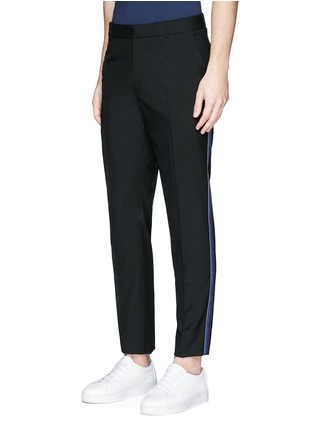 Front View - Click To Enlarge - ALEXANDER MCQUEEN - Ribbon outseam wool pants