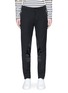 Main View - Click To Enlarge - ALEXANDER MCQUEEN - Silk satin patch zip cuff pants
