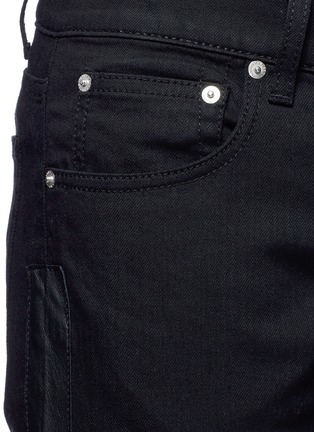 Detail View - Click To Enlarge - ALEXANDER MCQUEEN - Slim fit leather outseam jeans