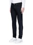 Front View - Click To Enlarge - ALEXANDER MCQUEEN - Slim fit leather outseam jeans