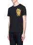 Front View - Click To Enlarge - ALEXANDER MCQUEEN - Skull embroidered cotton T-shirt