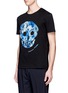 Front View - Click To Enlarge - ALEXANDER MCQUEEN - Skull embroidered organic cotton T-shirt