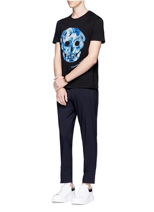 Figure View - Click To Enlarge - ALEXANDER MCQUEEN - Skull embroidered organic cotton T-shirt