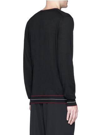 Back View - Click To Enlarge - ALEXANDER MCQUEEN - Skull patch cashmere sweater
