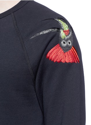 Detail View - Click To Enlarge - ALEXANDER MCQUEEN - Hummingbird embroidered organic cotton sweatshirt