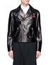 Main View - Click To Enlarge - ALEXANDER MCQUEEN - Hummingbird embroidered patch leather jacket