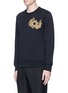Front View - Click To Enlarge - ALEXANDER MCQUEEN - Sunflower embroidered organic cotton sweatshirt