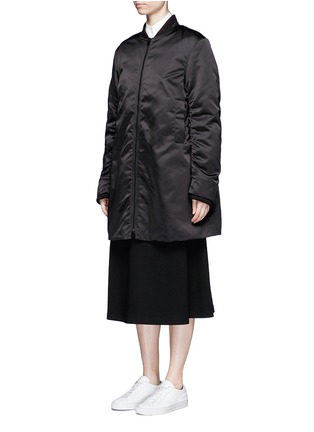 Detail View - Click To Enlarge - ACNE STUDIOS - 'Lexi' satin long bomber jacket