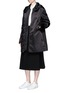 Figure View - Click To Enlarge - ACNE STUDIOS - 'Lexi' satin long bomber jacket