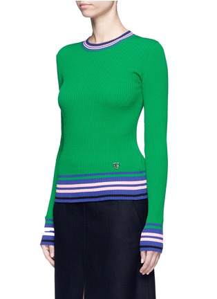 Front View - Click To Enlarge - EMILIO PUCCI - Stripe cotton rib knit sweater