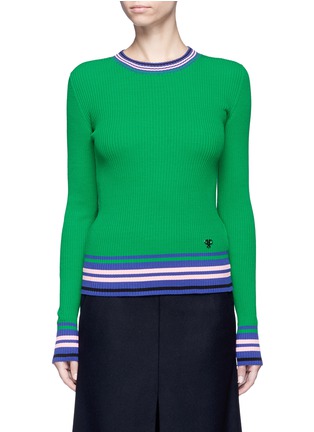Main View - Click To Enlarge - EMILIO PUCCI - Stripe cotton rib knit sweater