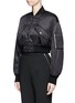 Front View - Click To Enlarge - ALEXANDER WANG - Cropped satin bomber jacket