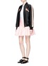 Figure View - Click To Enlarge - GIAMBA - Flamingo jacquard ruffle mini skirt